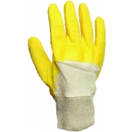 Перчатки нитриловые желтые на х/б основе